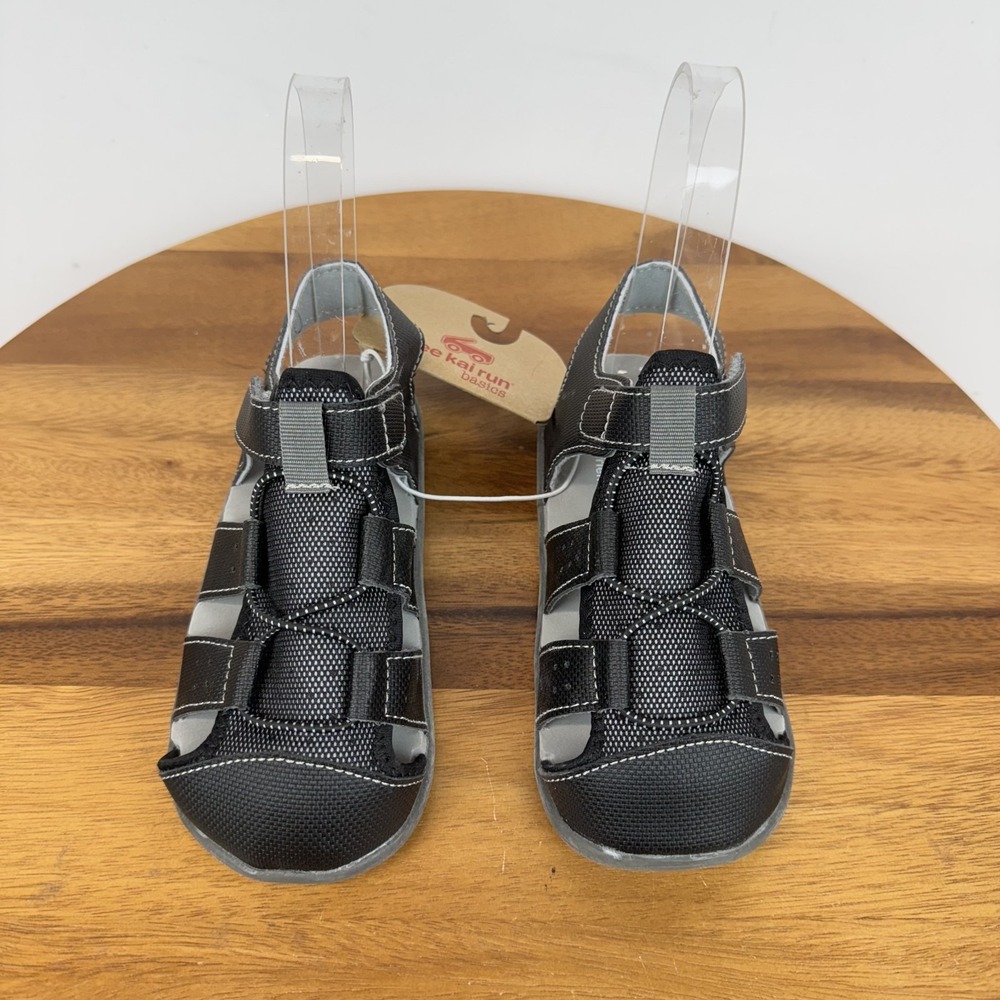 New Little Kids Boys See Kai Run‎ Spencer Raven Black Walking Sandals Size 11 C